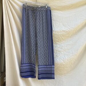 Artisan Ny Blue and White Geometric Pants, size XL